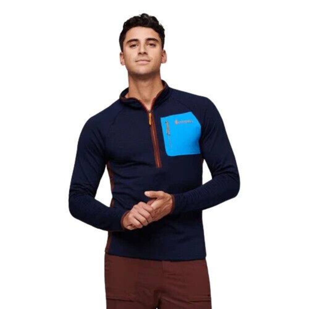 Cotopaxi Otero Jacket Mens Large Maritime Grid Fleece Half Zip Pullover NWT $140